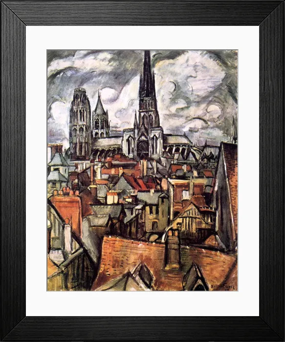 Framed Print : Roofs and Cathedral in Rouen, 1908. Artist: Othon Friesz Framed Print : Roofs and Cathedral in Rouen, 1908. Artist: Othon Friesz