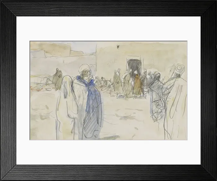 Framed Print : Street with figures near a house, 1923. Creator: Marius Bauer Framed Print : Street with figures near a house, 1923. Creator: Marius Bauer