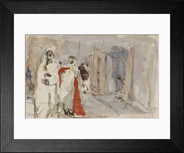 Framed Print : Street with figures, 1923. Creator: Marius Bauer Framed Print : Street with figures, 1923. Creator: Marius Bauer