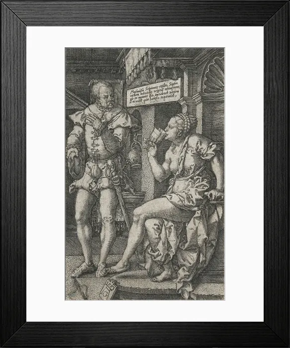 Framed Print : Sophonisba Drinking Poison, 1553. Creator: Heinrich Aldegrever Framed Print : Sophonisba Drinking Poison, 1553. Creator: Heinrich Aldegrever