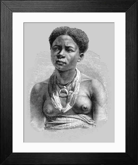 Framed Print : Akera, a young girl of the Gaboon; The Gaboon. 1875. Creator: Unknown