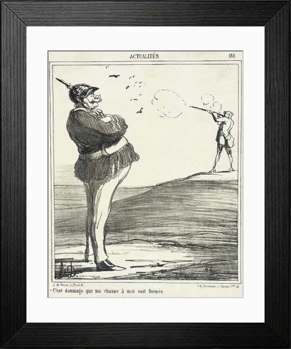 Framed Print : C'est dommage que ma chasse à moi soit fermée, 1867. Creator: Honore Daumier Framed Print : C'est dommage que ma chasse à moi soit fermée, 1867. Creator: Honore Daumier