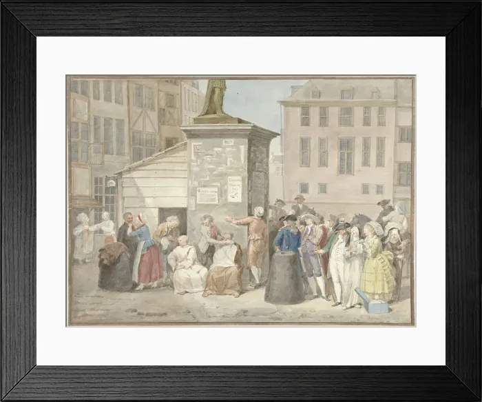 Framed Print : Square with monks and nuns during the revolution in Belgium, October 20, 1787, (1787). Creator: Aert Schouman Framed Print : Square with monks and nuns during the revolution in Belgium, October 20, 1787, (1787). Creator: Aert Schouman
