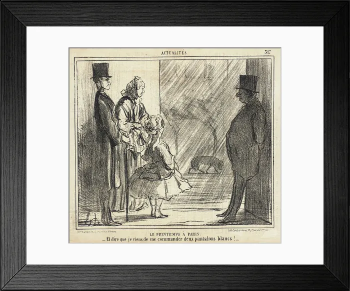 Framed Print : Le Printemps à Paris, 1856. Creator: Honore Daumier Framed Print : Le Printemps à Paris, 1856. Creator: Honore Daumier