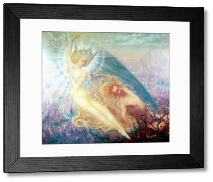 Framed Print : The Angel of Splendours, 1894. Creator: Jean Delville Framed Print : The Angel of Splendours, 1894. Creator: Jean Delville