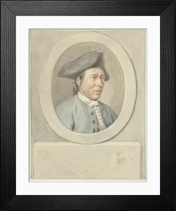 Framed Print : Portrait of Jacob van Dijk, in oval frame, to the right, 1787-1791. Creator: Aert Schouman Framed Print : Portrait of Jacob van Dijk, in oval frame, to the right, 1787-1791. Creator: Aert Schouman