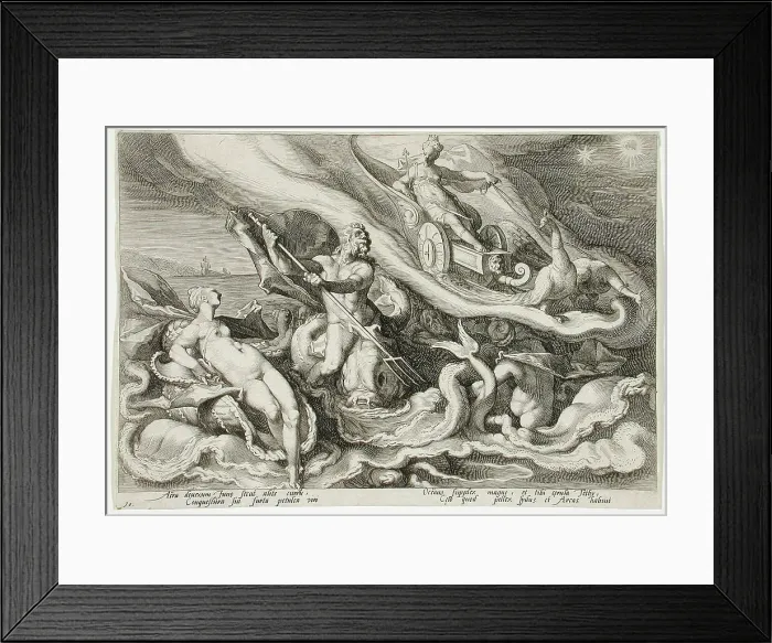 Framed Print : Juno Complaining to Oceanus and Thetis, published 1590. Creator: Hendrik Goltzius Framed Print : Juno Complaining to Oceanus and Thetis, published 1590. Creator: Hendrik Goltzius