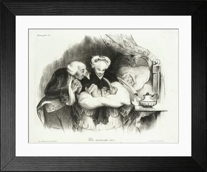 Framed Print : Un Nouveau Nez, 1833. Creator: Honore Daumier Framed Print : Un Nouveau Nez, 1833. Creator: Honore Daumier