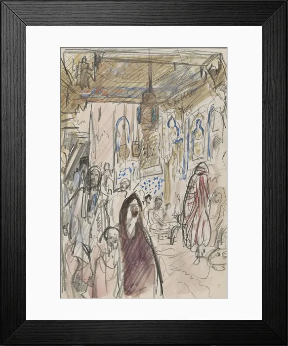 Framed Print : Figures in the interior of a mosque, 1923. Creator: Marius Bauer Framed Print : Figures in the interior of a mosque, 1923. Creator: Marius Bauer