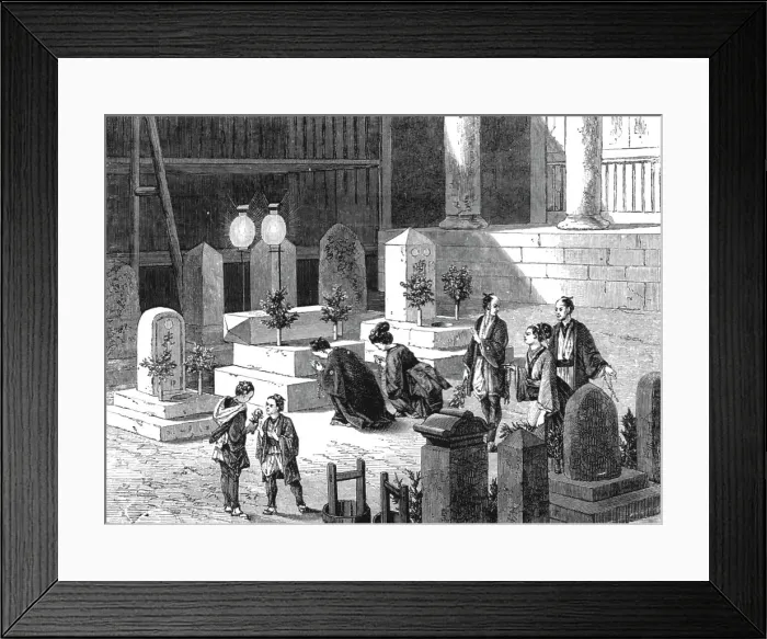 Framed Print : Funeral Ceremonies; A European Sojourn in Japan, 1875. Creator: Unknown Framed Print : Funeral Ceremonies; A European Sojourn in Japan, 1875. Creator: Unknown