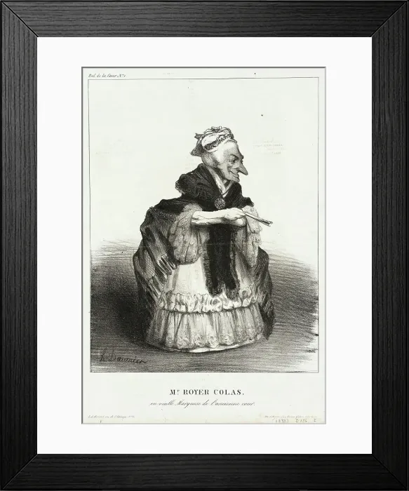 Framed Print : Mr. Royer Colas en vieille Marquise de l'ancienne cour, 1833. Creator: Honore Daumier Framed Print : Mr. Royer Colas en vieille Marquise de l'ancienne cour, 1833. Creator: Honore Daumier