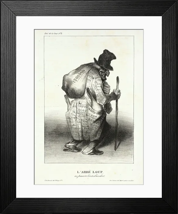 Framed Print : L'Abbé Loup en pauvre Contrebandier, 1833. Creator: Honore Daumier Framed Print : L'Abbé Loup en pauvre Contrebandier, 1833. Creator: Honore Daumier