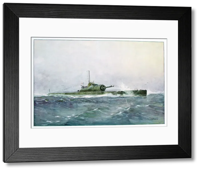 Framed Print : French submarine Surcouf, 20th century. Artist: Albert Sebille