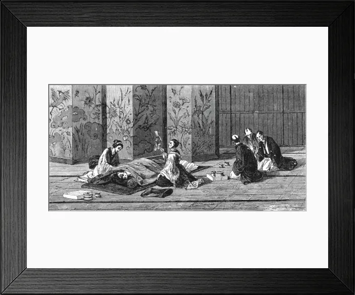 Framed Print : Laying out the dead.; A European Sojourn in Japan, 1875. Creator: Unknown Framed Print : Laying out the dead.; A European Sojourn in Japan, 1875. Creator: Unknown