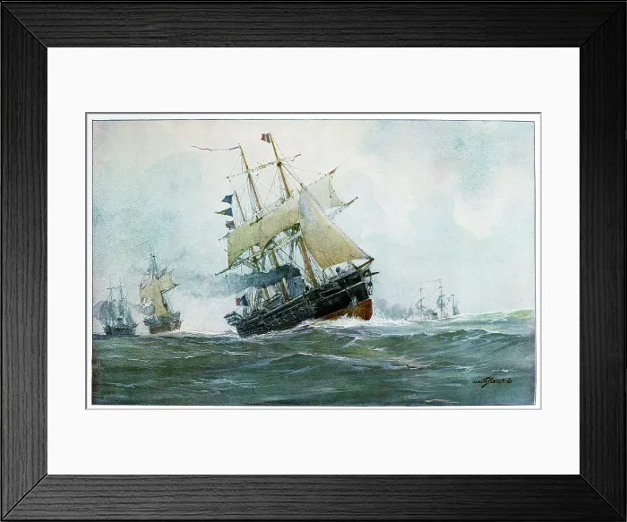 Framed Print : French frigate, La Surveillante, 1870 (20th century). Artist: Albert Sebille Framed Print : French frigate, La Surveillante, 1870 (20th century). Artist: Albert Sebille