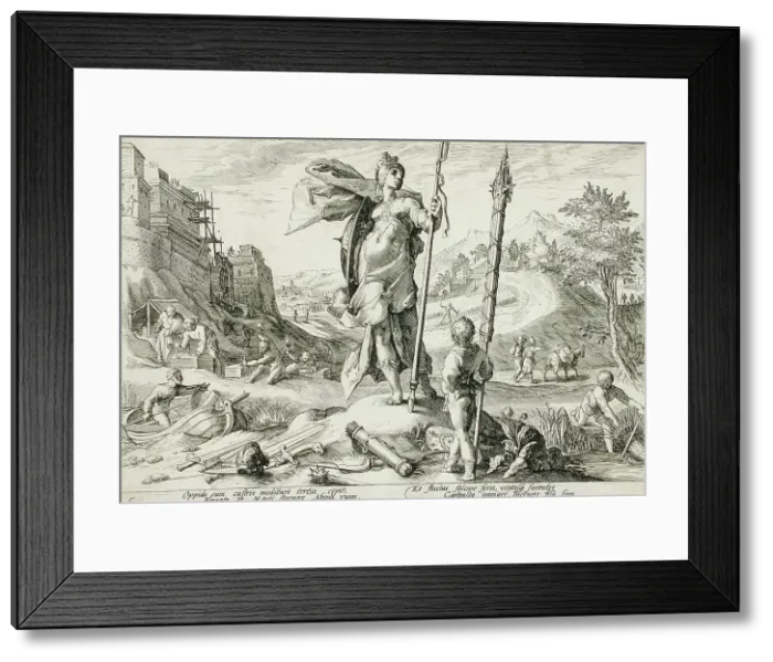 Framed Print : The Age of Bronze, published 1589. Creator: Hendrik Goltzius Framed Print : The Age of Bronze, published 1589. Creator: Hendrik Goltzius
