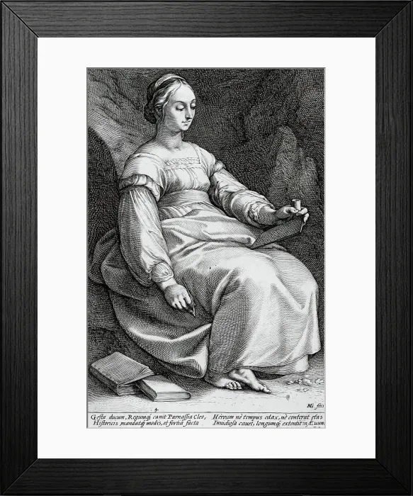 Framed Print : Clio, 1592. Creator: Hendrik Goltzius Framed Print : Clio, 1592. Creator: Hendrik Goltzius