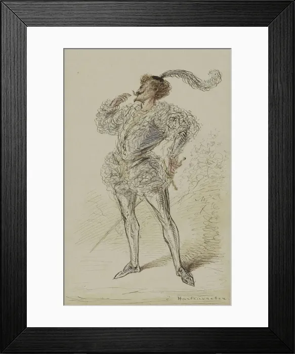 Framed Print : Man with sword in historic costume, c.1854-c.1887. Creator: Alexander Ver Huell Framed Print : Man with sword in historic costume, c.1854-c.1887. Creator: Alexander Ver Huell