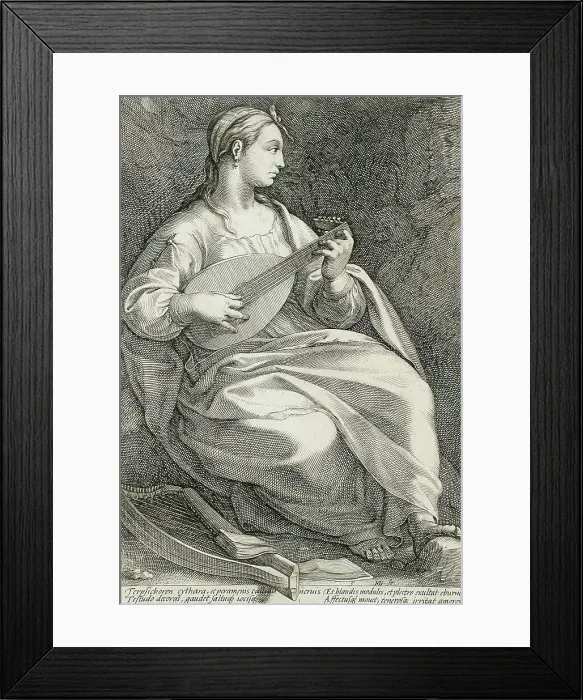 Framed Print : Terpsichore, 1592. Creator: Hendrik Goltzius Framed Print : Terpsichore, 1592. Creator: Hendrik Goltzius