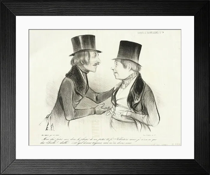 Framed Print : Mon cher faites moi...le plaisir de me prêter 15 frs... 1838. Creator: Honore Daumier