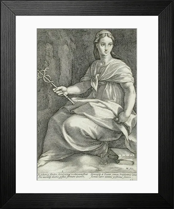 Framed Print : Polyhymia, 1592. Creator: Hendrik Goltzius Framed Print : Polyhymia, 1592. Creator: Hendrik Goltzius