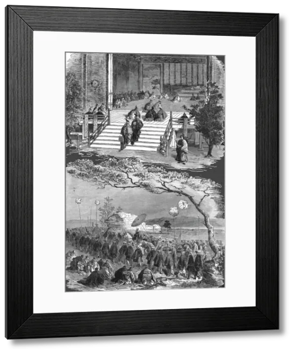 Framed Print : Visit of the Tycoon to the Mikado, at Kioto; A European Sojourn in Japan, 1875. Creator: Unknown Framed Print : Visit of the Tycoon to the Mikado, at Kioto; A European Sojourn in Japan, 1875. Creator: Unknown