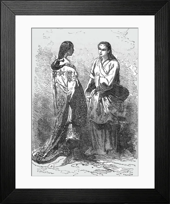 Framed Print : Maids of the court ladies at Kioto; A European Sojourn in Japan, 1875. Creator: Unknown Framed Print : Maids of the court ladies at Kioto; A European Sojourn in Japan, 1875. Creator: Unknown