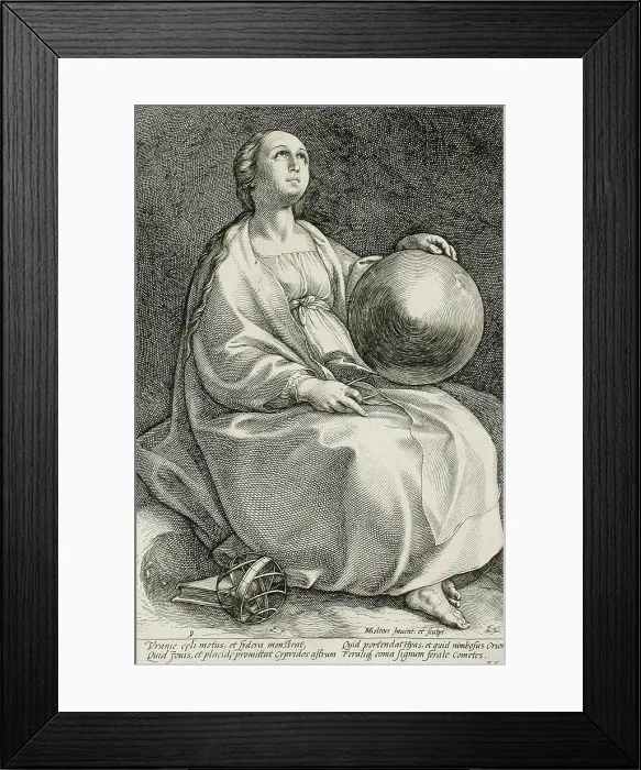 Framed Print : Urania, 1592. Creator: Hendrik Goltzius Framed Print : Urania, 1592. Creator: Hendrik Goltzius