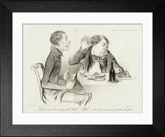 Framed Print : Laissez-moi donc tranquille, Bah! Bah! est-ce qu'on meurt jamais de faim... 1838. Creator: Honore Daumier Framed Print : Laissez-moi donc tranquille, Bah! Bah! est-ce qu'on meurt jamais de faim... 1838. Creator: Honore Daumier