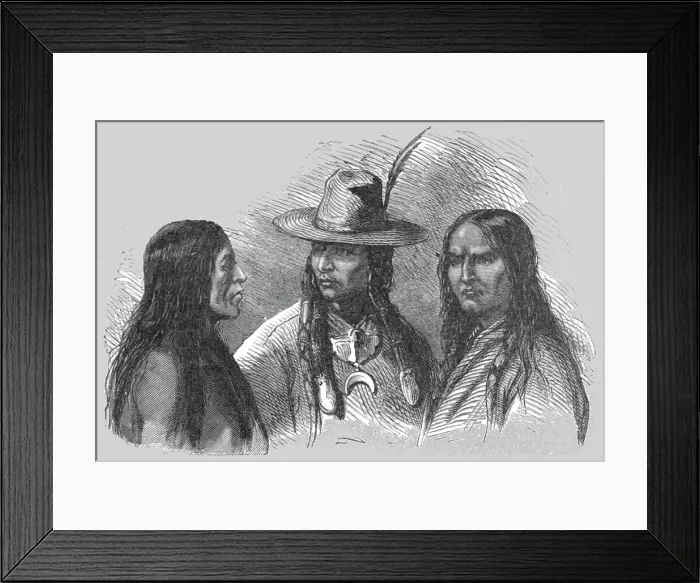 Framed Print : Pawnee Indians; Ocean to Ocean, the Pacific railroad, 1875. Creator: Frederick Whymper Framed Print : Pawnee Indians; Ocean to Ocean, the Pacific railroad, 1875. Creator: Frederick Whymper