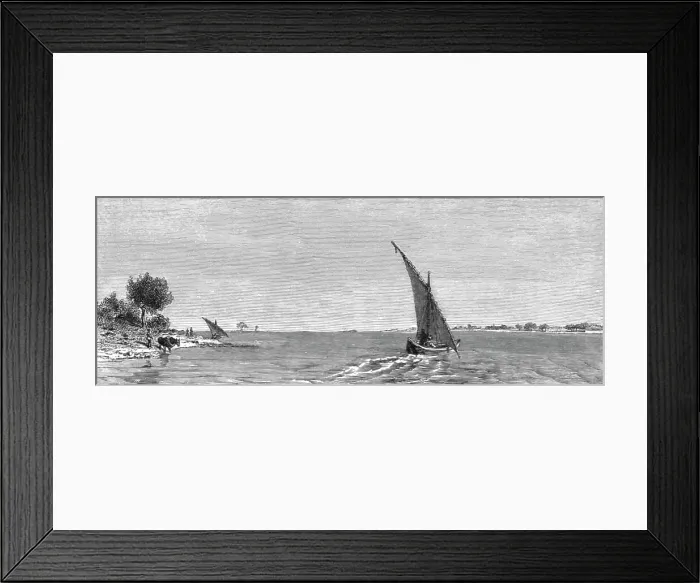 Framed Print : View of the White Nile; The Nile Valley above Khartum, 1875. Creator: Unknown Framed Print : View of the White Nile; The Nile Valley above Khartum, 1875. Creator: Unknown