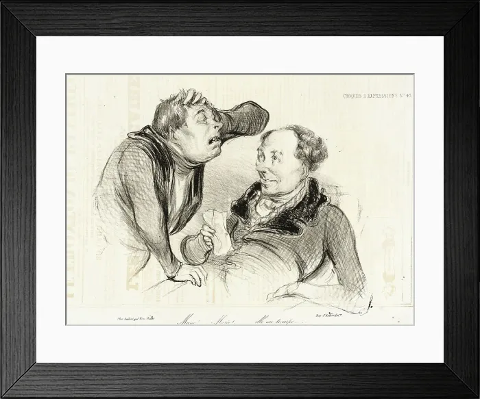 Framed Print : Marie!...Marie!...elle me trompe, 1838. Creator: Honore Daumier Framed Print : Marie!...Marie!...elle me trompe, 1838. Creator: Honore Daumier