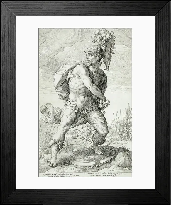 Framed Print : Titus Manlius Torquatos, 1586. Creator: Hendrik Goltzius Framed Print : Titus Manlius Torquatos, 1586. Creator: Hendrik Goltzius