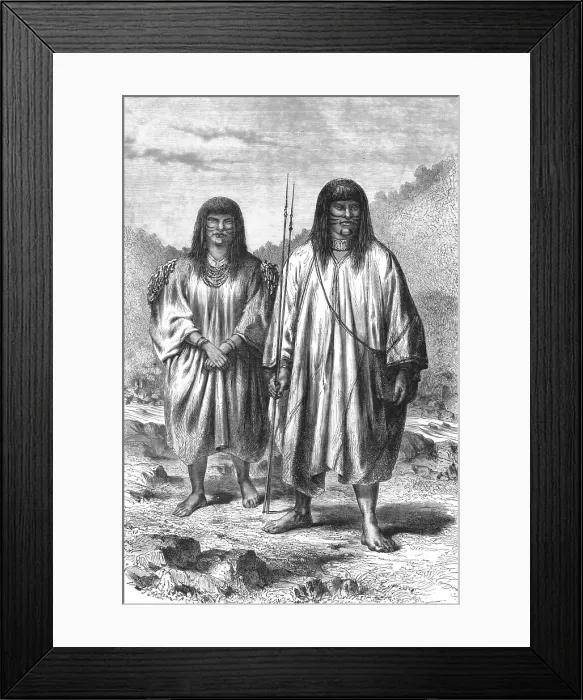 Framed Print : Indians of the River Pachitea; The Navigation of the Upper Amazons, 1875. Creator: Unknown Framed Print : Indians of the River Pachitea; The Navigation of the Upper Amazons, 1875. Creator: Unknown