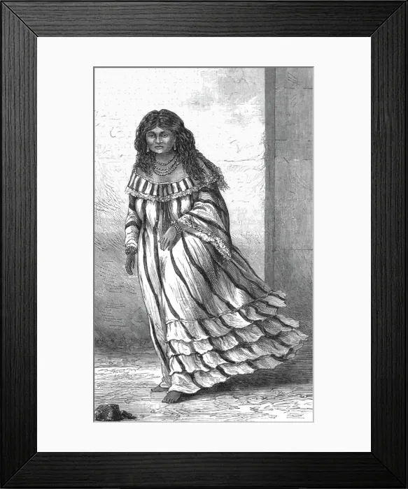 Framed Print : The belle of the Guajiro village; A Visit to the Guajiro Indians of Maracaibo, Venezuela, 1875. Creator: A Goering Framed Print : The belle of the Guajiro village; A Visit to the Guajiro Indians of Maracaibo, Venezuela, 1875. Creator: A Goering