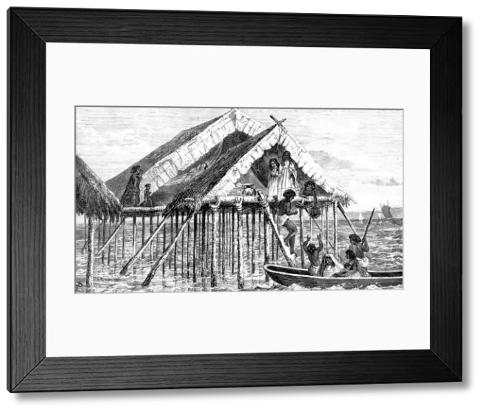 Framed Print : Embarkation of Guajiros; A Visit to the Guajiro Indians of Maracaibo, Venezuela, 1875. Creator: A Goering Framed Print : Embarkation of Guajiros; A Visit to the Guajiro Indians of Maracaibo, Venezuela, 1875. Creator: A Goering