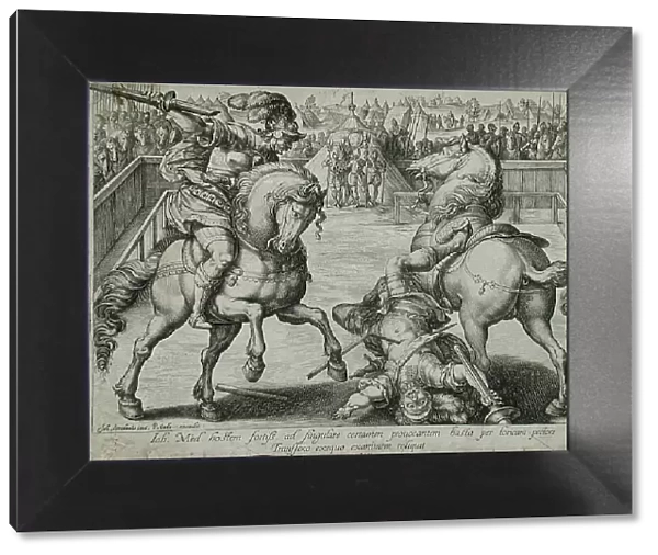 A Duel on Horseback, c1578. Creator: Hendrik Goltzius