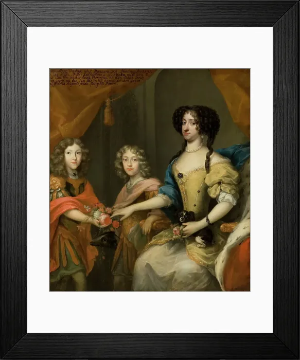 Framed Print : Anna Sofia of Denmark with her sons, late 17th-early 18th century. Creator: David von Krafft Framed Print : Anna Sofia of Denmark with her sons, late 17th-early 18th century. Creator: David von Krafft