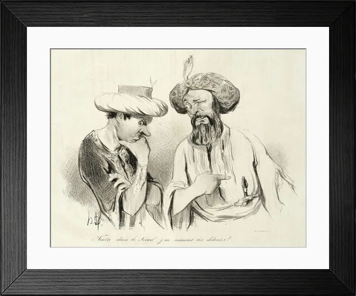 Framed Print : Nourri dans le sérail, j'en connais les détours (Bajaset), 1841. Creator: Honore Daumier Framed Print : Nourri dans le sérail, j'en connais les détours (Bajaset), 1841. Creator: Honore Daumier