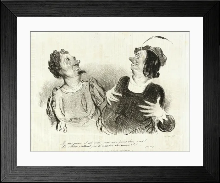 Framed Print : Je suis jeune, il est vrai, mais aux âmes bien neés...(Le Cid), 1841. Creator: Honore Daumier Framed Print : Je suis jeune, il est vrai, mais aux âmes bien neés...(Le Cid), 1841. Creator: Honore Daumier