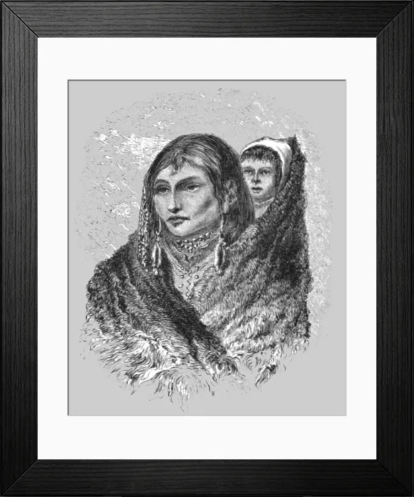Framed Print : Sioux squaw; Ocean to Ocean, the Pacific railroad, 1875. Creator: Frederick Whymper Framed Print : Sioux squaw; Ocean to Ocean, the Pacific railroad, 1875. Creator: Frederick Whymper