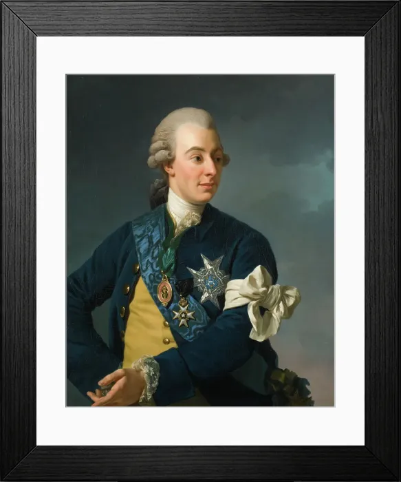 Framed Print : Gustav III with the Armlet of Freedom, 18th century. Creator: Workshop of Alexander Roslin Framed Print : Gustav III with the Armlet of Freedom, 18th century. Creator: Workshop of Alexander Roslin