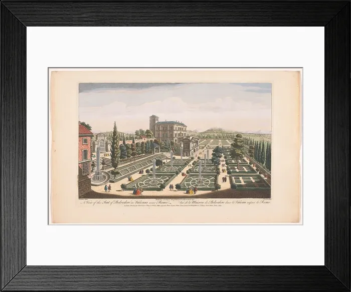 Framed Print : View of the Giardini Vaticani in Vatican City, 1750. Creator: Thomas Bowles Framed Print : View of the Giardini Vaticani in Vatican City, 1750. Creator: Thomas Bowles