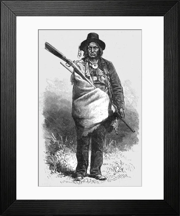 Framed Print : A Cheyenne Chief; Ocean to Ocean, the Pacific railroad, 1875. Creator: Frederick Whymper Framed Print : A Cheyenne Chief; Ocean to Ocean, the Pacific railroad, 1875. Creator: Frederick Whymper