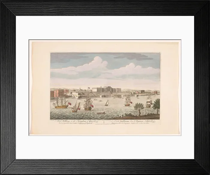 Framed Print : View of Fort William at Calcutta, 1754. Creator: Anon Framed Print : View of Fort William at Calcutta, 1754. Creator: Anon