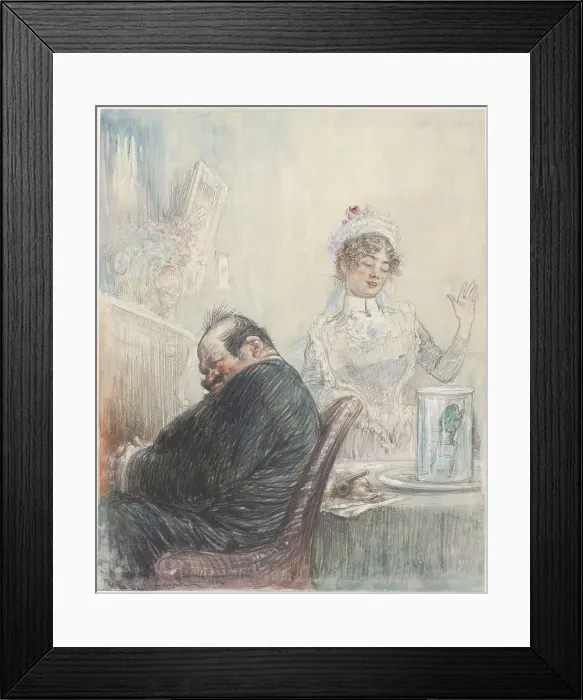 Framed Print : The old man and the frog, 1904. Creator: Charles Lucien Léandre Framed Print : The old man and the frog, 1904. Creator: Charles Lucien Léandre
