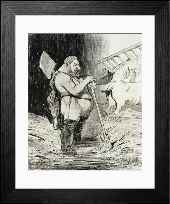 Framed Print : Les Écuries d'Augias, 1842. Creator: Honore Daumier Framed Print : Les Écuries d'Augias, 1842. Creator: Honore Daumier