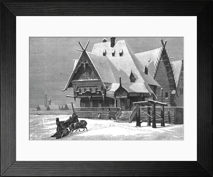 Framed Print : Wayside Inn in Russia; A Journey on the Volga, 1875. Creator: Nicholas Rowe Framed Print : Wayside Inn in Russia; A Journey on the Volga, 1875. Creator: Nicholas Rowe