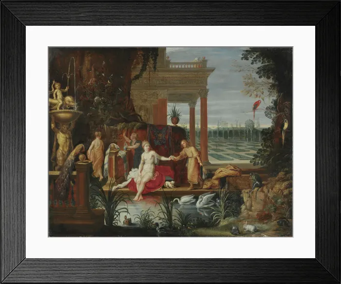 Framed Print : Bathsheba in the Bath Receiving the Letter from King David, late 16th-early 17th century. Creator: Workshop of Jan Brueghel the Elder Framed Print : Bathsheba in the Bath Receiving the Letter from King David, late 16th-early 17th century. Creator: Workshop of Jan Brueghel the Elder