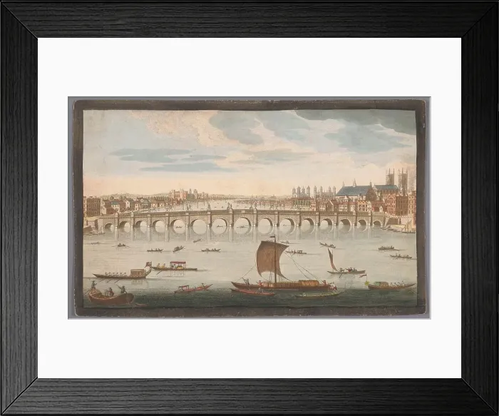 Framed Print : View of Westminster Bridge over the River Thames in London, viewed from the north, 1751. Creator: Fabr. Parr Framed Print : View of Westminster Bridge over the River Thames in London, viewed from the north, 1751. Creator: Fabr. Parr